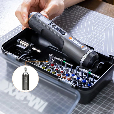 4V Mini Cordless Electric Screwdriver Set USB Rechargeable 30-Bit Precision Kit