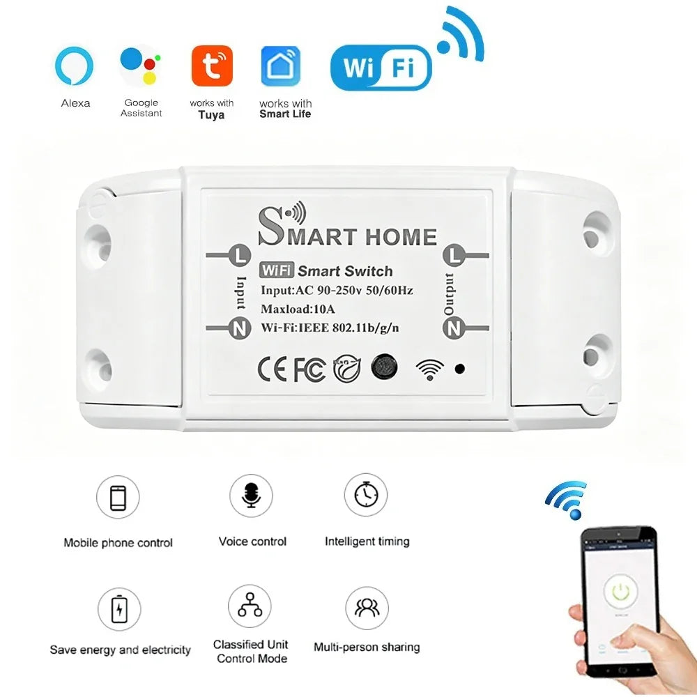 Universal Breaker Timer Wireless Switch Remote Control Works with Tuya Smart Life App Alexa Google Assistant Home DIY Switch