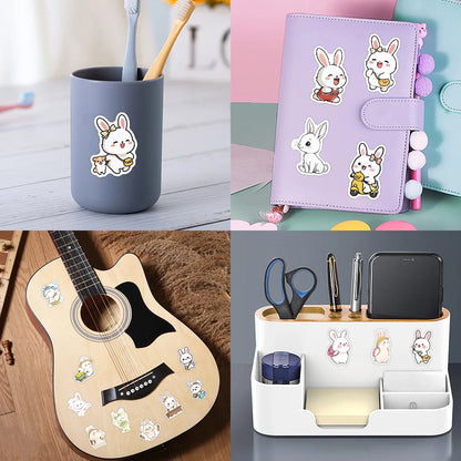 60/120PCS Cute Animal Series Rabbit Graffiti Stickers Luggage Water Cup Scooter Stickers
