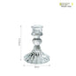 Clear Glass Pillar Candle Holder Table Candlestick for Dining Room Decor