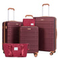 5-Piece Hardshell Luggage Set – 28-inch (70 cm), 24-inch (61 cm), 20-inch (51 cm) Spinner Suitcases with TSA Lock, Double 360° Spinner Wheels, Weekend Duffle & Toiletry Bag