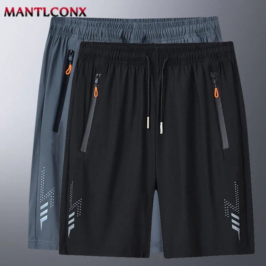 Men's Quick-Dry Gym & Running Shorts - Elastic Waist, Zipper Pockets, Breathable Workout Shorts (M-4XL)