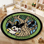 VIKAMA Cartoon Round Carpet Gaming Computer Chair Floor Mat Girly Room Mat Bedroom Carpet Stain Resistant Home Decoration