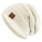Unisex Slouchy Fur-Lined Winter Beanie Warm Knit Hat for Men & Women