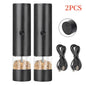 USB Rechargeable Electric Pepper Grinder and Salt Mill with Dual Chambers and Charging Base