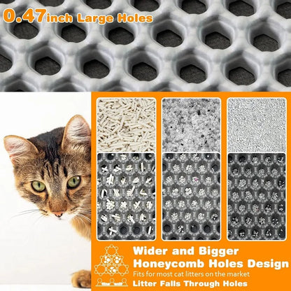 Waterproof Double-Layer Cat Litter Mat – Non-Slip EVA Litter Trapping Pad (Multiple Sizes)