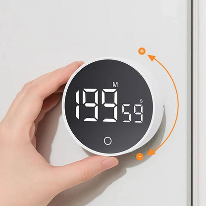 Magnetic Digital Kitchen Timer, Large LED Display, Countdown & Count-Up Alarm, Adjustable Magnetic Stand