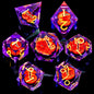 7-Piece Liquid Core Eye of Sauron Resin Dice Set Sharp-Edge D20 for D&D Tabletop RPG