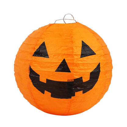 Halloween Pumpkin Paper Lanterns – Hanging Paperboard Lantern Ornaments for Home, Outdoor & Party Decor – 1, 3 or 5 Pack