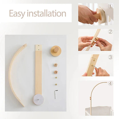 Baby Wooden Bed Bell Bracket Mobile Holder