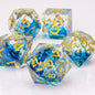 Handmade Resin 7-Piece D20 Polyhedral Dice Set for Dungeons & Dragons & Tabletop RPGs