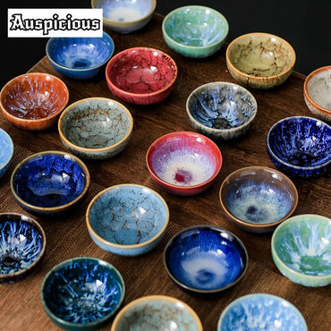 45ml (1.5 fl oz) Mini Jianzhan Kiln-Glazed Ceramic Tea Cup Kung Fu Teacup & Espresso Cup