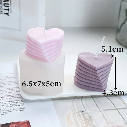 3D Rotating Stacking Heart Silicone Mold for Candle, Soap & Resin DIY Crafts