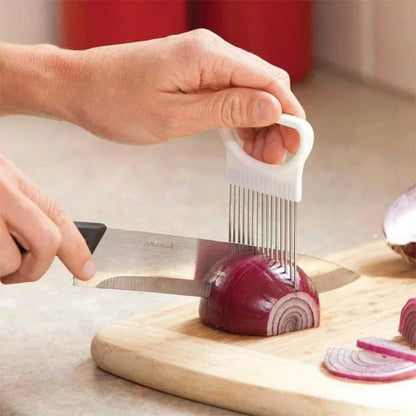 1-Pack Onion Holder Fork & Vegetable Slicer, Tomato Cutter Safe Cutting Tool for Kitchen