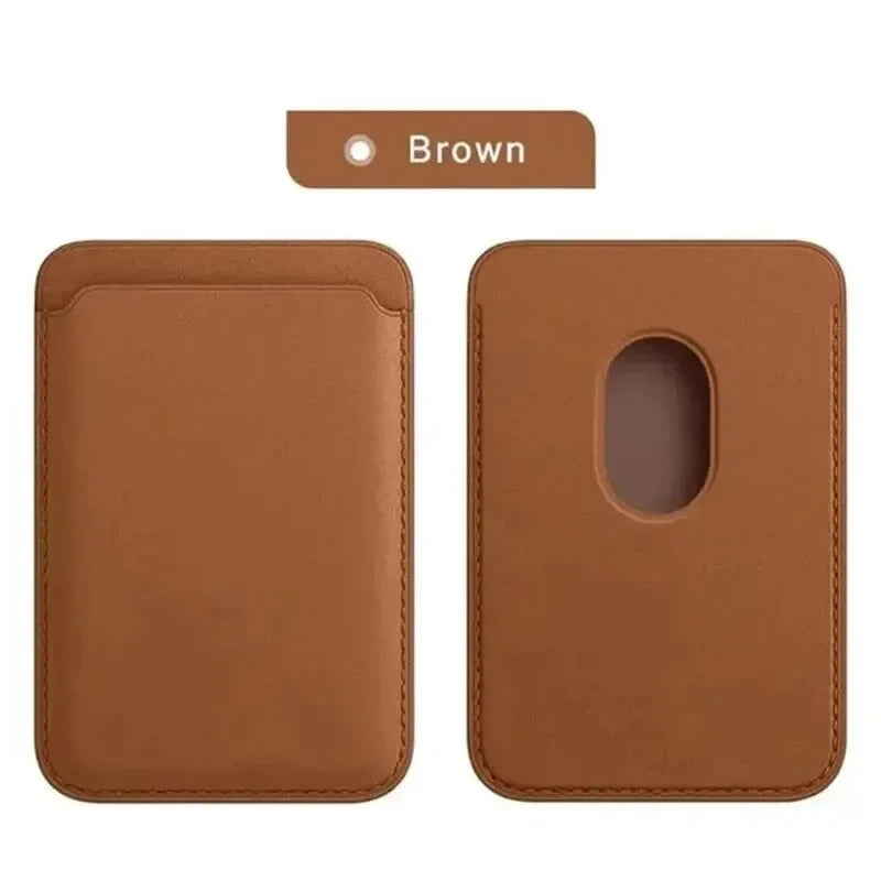 MagSafe PU Leather Magnetic Card Wallet — Slim Magnetic Card Holder for MagSafe-Compatible Smartphones