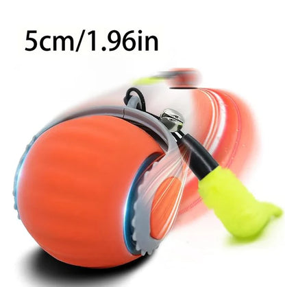 Automatic Rechargeable Cat Toy Ball — Motion-Activated Interactive Rolling Teaser with Plush Tail, USB-C