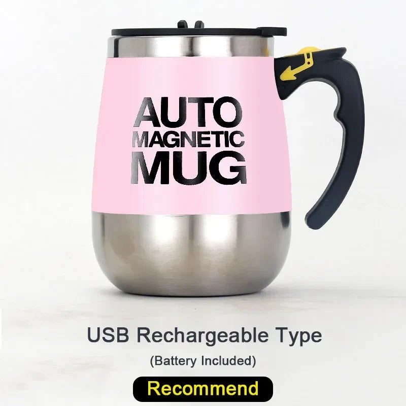 New Self Stirring Coffee Mug USB Rechargeable Stainless Steel Auto Mixing Blender Cup for Home Office Christmas Birthday Gift