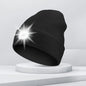 LED Beanie with The Light Unisex USB Rechargeable Headlamp Winter Knitted Cap Gifts For Men Dad Father USB Rechargeable Caps