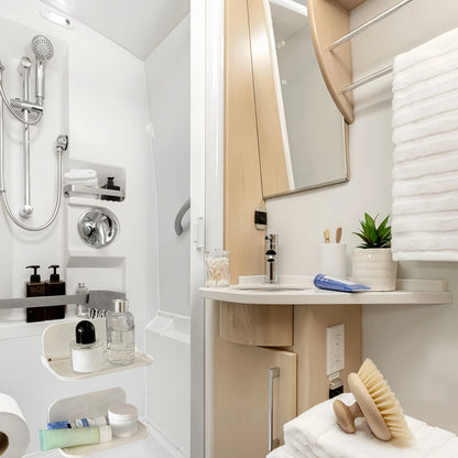 RV Space-Saving Foldable Rack! Easy-to-Install Wall Mount, Sturdy Floating Design, Ideal RV Accessory.