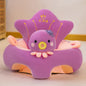 Plush Velvet Baby Sofa Seat Cover 50 x 50 x 40 cm (19.7 x 19.7 x 15.7 in) Learn-to-Sit Toddler Support Cover Cartoon Washable No Filling