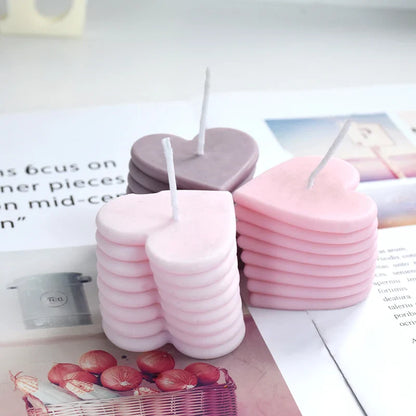 3D Rotating Stacking Heart Silicone Mold for Candle, Soap & Resin DIY Crafts
