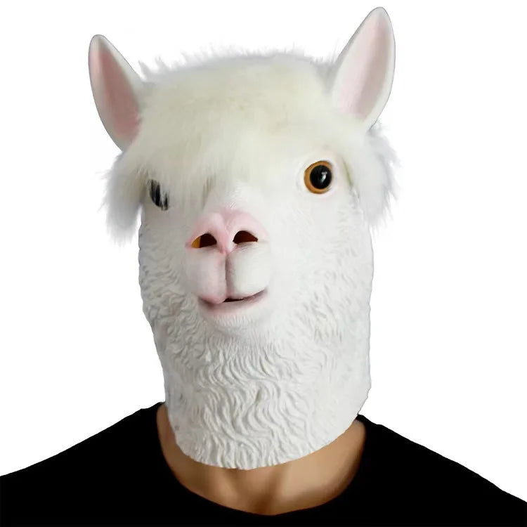 Adult Full-Head Latex Animal Mask, Goat, Sheep or Antelope