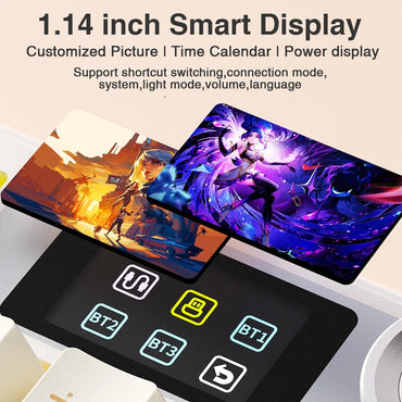 108-Key Wireless Mechanical Gaming Keyboard - Full-Size Gasket Mount, Hot-Swap, Bluetooth / 2.4G / USB-C, TFT Smart Display, RGB, Programmable Macros