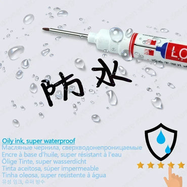 Waterproof Long-Head Deep-Hole Marker Pens 20mm Tip — Permanent Oil Ink for Metal, Wood & Carpentry (Black, Blue, Red, Green)