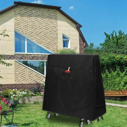 Waterproof Table Tennis Table Cover - 210D Oxford Cloth, Windproof Straps, Accessory Pocket, 65" x 28" x 68"