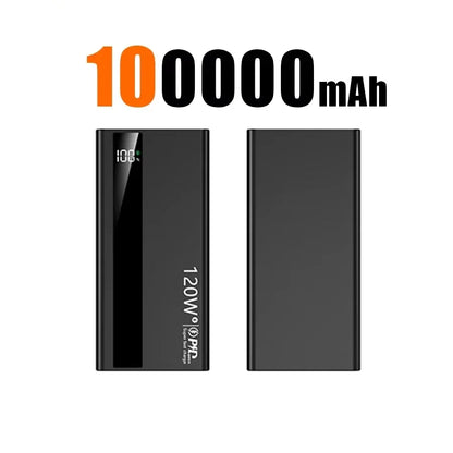 500000mAh 120W Portable Power Bank USB-C & USB-A Fast Charging External Battery Pack with Digital Display