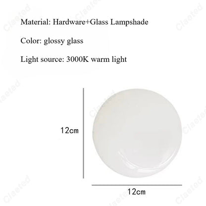 European Modern Minimalist LED Cream Wind Ball Wall Lamp Living Room Corridor Study Bedroom Bedside Lighting