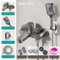 Wall-Mount Bathtub Mixer Faucet with Handheld 3-Mode Shower — Chrome, 1/2-inch (12.7 mm), 150 cm (59 in) Hose