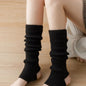 Women's Knit Leg Warmers 40 cm (15.7 in) Long Crochet Boot Cuffs Autumn Winter Black White