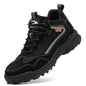 Reflective Strip Design Safety Work Shoes For Men Cow Suede Leather Indestructible Construction Boots Steel Toe Male Footwear