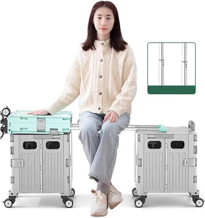 Multifunctional Folding Camping Trolley - Large Capacity Portable Outdoor Storage Cart