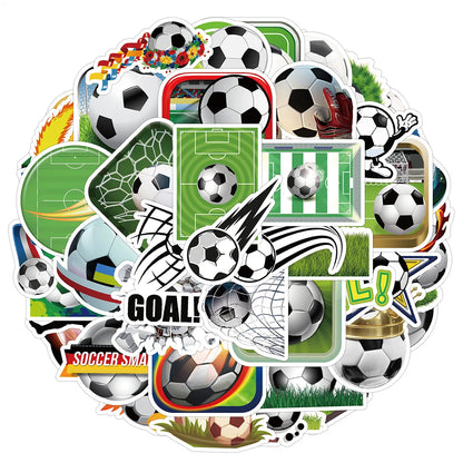 50/100PCS Football Graffiti Stickers Sports Ball Waterproof Decorative Stickers Creative Football Stationery Stickers