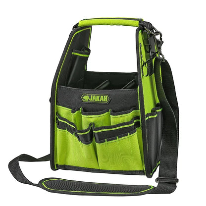 Open Tool Tote Bag with Adjustable Straps and Waterproof Base - Heavy Duty Tool Storage Organizer