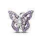 100% 925 Sterling Silver Rainbow Zircon Butterfly Dragon Silicone Stopper Charms - Colorful Beads for DIY Bracelets, Customizable Jewelry for All Occasions