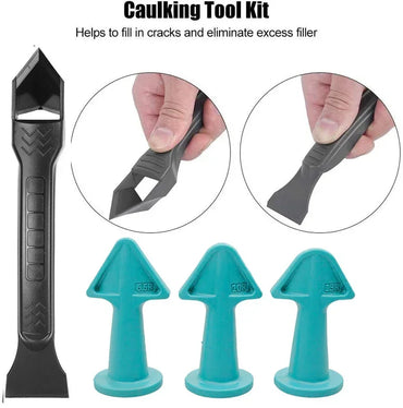 5-Piece Caulking Nozzle Applicator Set – 3 Radius Finishing Tools for Silicone, Grout, Tile & Brick Joints