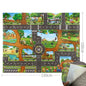 Kids Waterproof Playmat 39.4 x 51.2 in (100 x 130 cm) – Portable Foldable Road Map Play Rug with Farm, Animal & Dinosaur Design, Non-Toxic Toddler Activity Mat