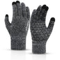 Unisex Winter Touchscreen Gloves - Thick Thermal Knit with Anti-Slip Silicone Palm