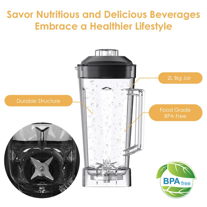BioloMix G5200 High-Speed Countertop Blender with 2L Jar Options