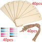 Wooden Bookmarks with Tassel Ropes - 10/20/60Pcs DIY Hanging Labels