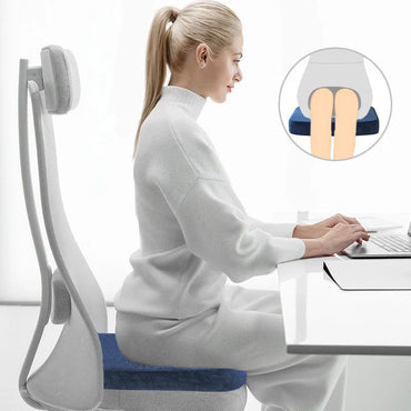 Ergonomic Memory Foam Seat Cushion for Office Chair - Hemorrhoid Relief & Long-Sitting Comfort