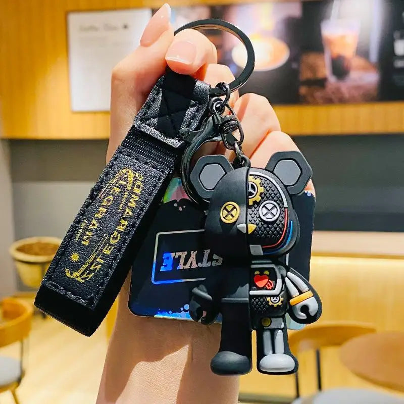 Cartoon Simple Mechanical Bear Cute Niche Doll Keychain Chain Bag Personalized Small Pendant Accessory Keychain Decorative Gifts