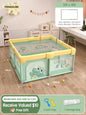 Crocodile Baby Playpen with Storage Bag & Hand Rings – Portable Play Fence for Ball Pit & Toddler Playground