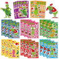 8/16/24PCS Puzzle Stickers Cartoon Green Haired Monster Make a Face Stickers DIY Handicrafts Waterproof Stickers