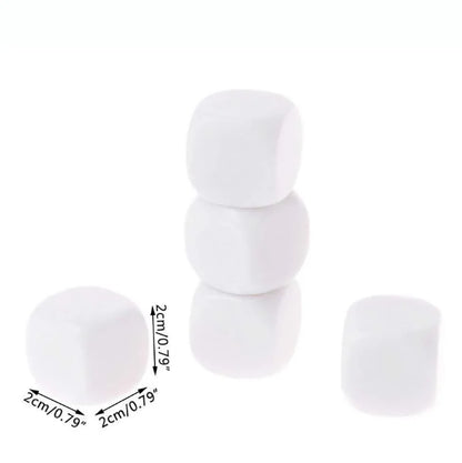10 PCS/Set 20*20 mm White Dice 4 Side Filleted Corner Puzzle Game