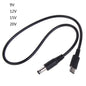 USB-C to DC 5.5x2.1/2.5mm PD Power Cable — 9V/12V/15V/20V, 3A 120W, 0.4m (15.7in) & 0.98m (38.6in)