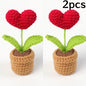 Hook Woven Finished Small Potted Plant Simulation Flower Potted Plant Flower Decoration Creative Gift Ornament